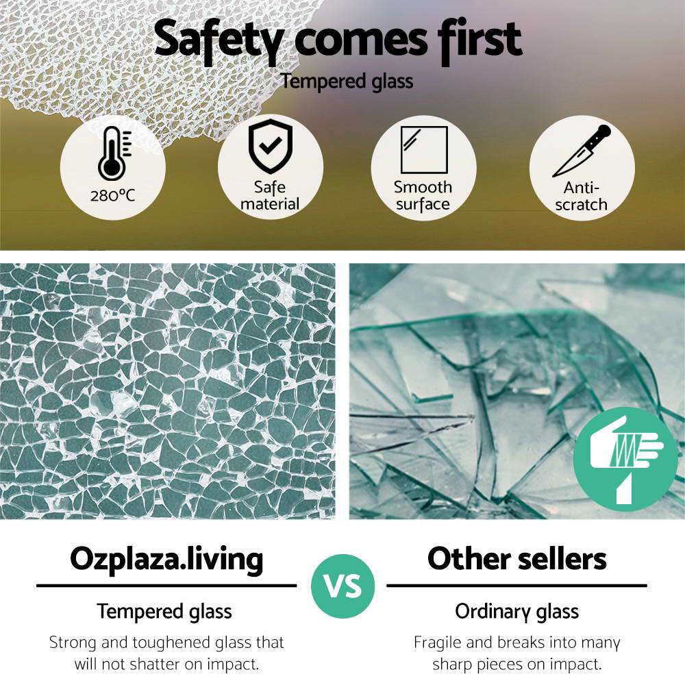 Artiss Monitor Stand Riser Computer Laptop Printer Screen Glass Display Shelf